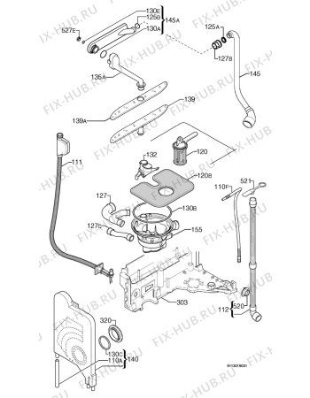 Взрыв-схема посудомоечной машины Juno Electrolux JSV65601 - Схема узла Hydraulic System 272